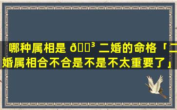 哪种属相是 🌳 二婚的命格「二婚属相合不合是不是不太重要了」